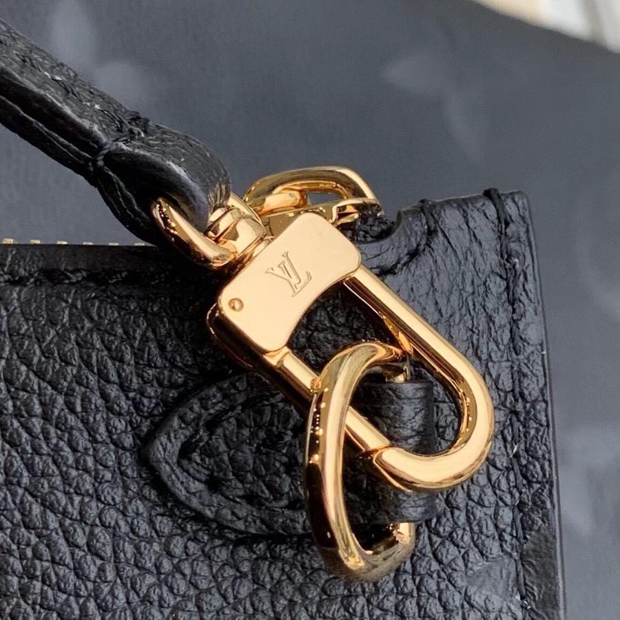 LV NEVERFULL MM 32 BLACK EMBOSSED COWHIDE LEATHER