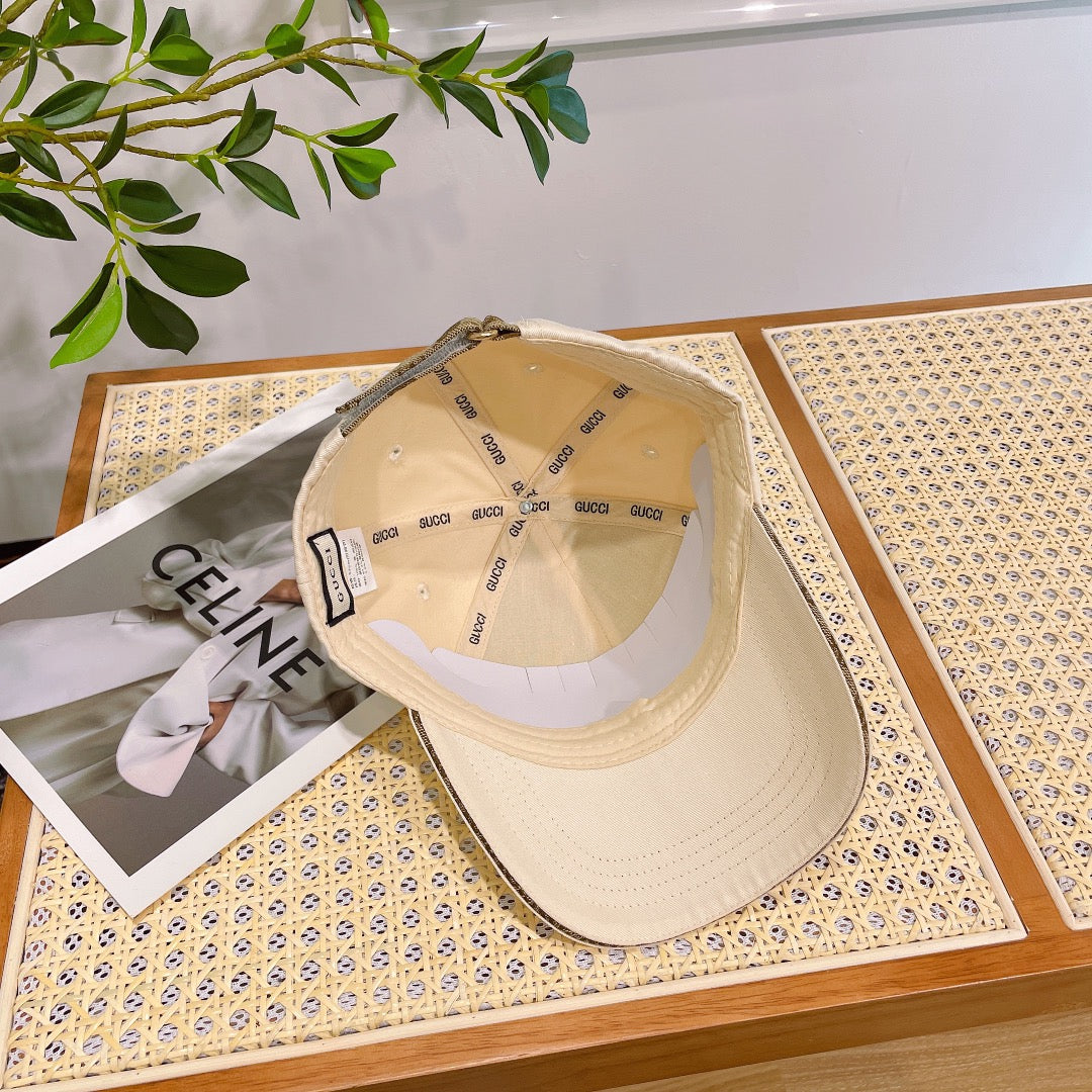 BASEBALL HAT IN BEIGE CREAM JACQUARD FABRIC 219951