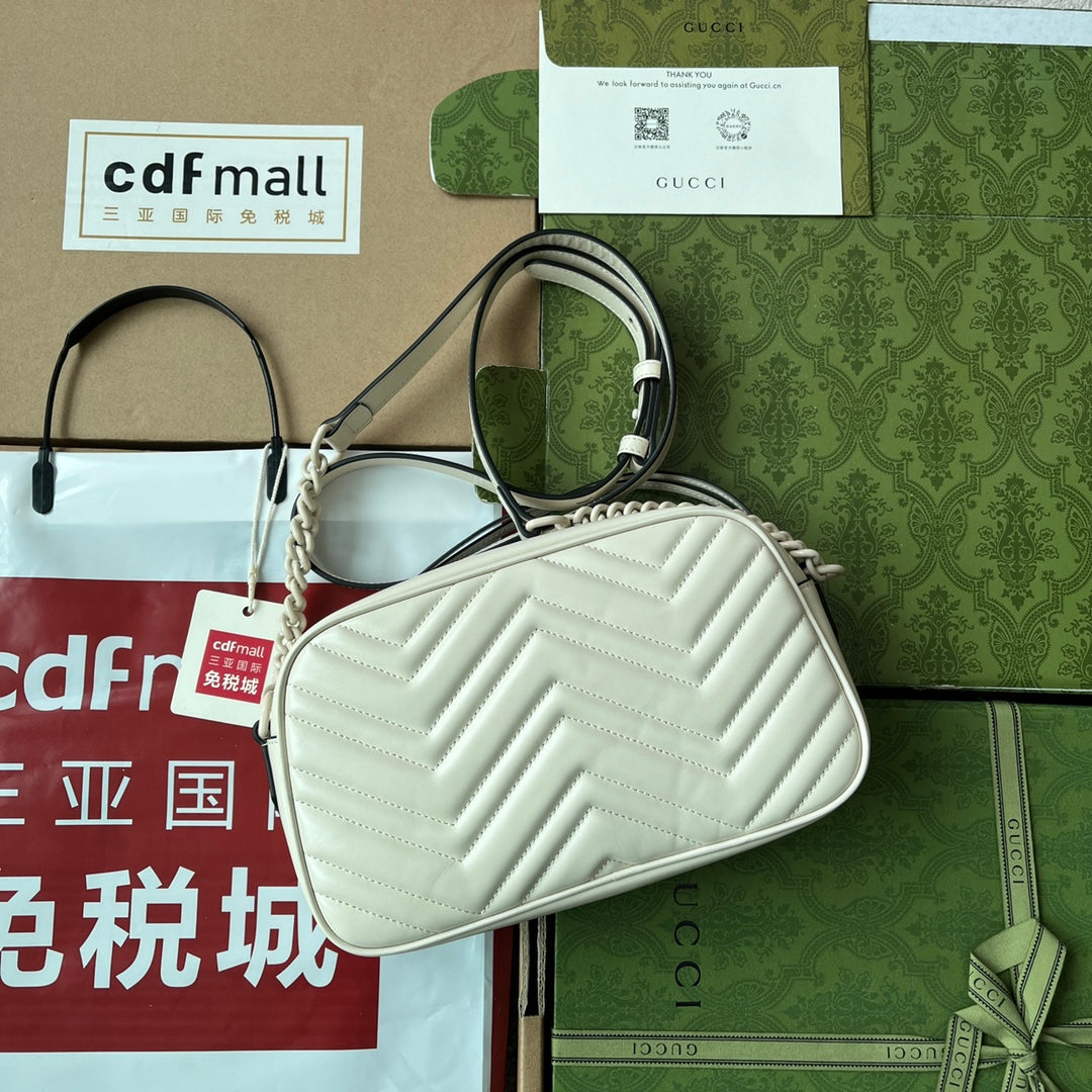 MARMONT SHOULDER BAG 24 IN WHITE CALFSKIN