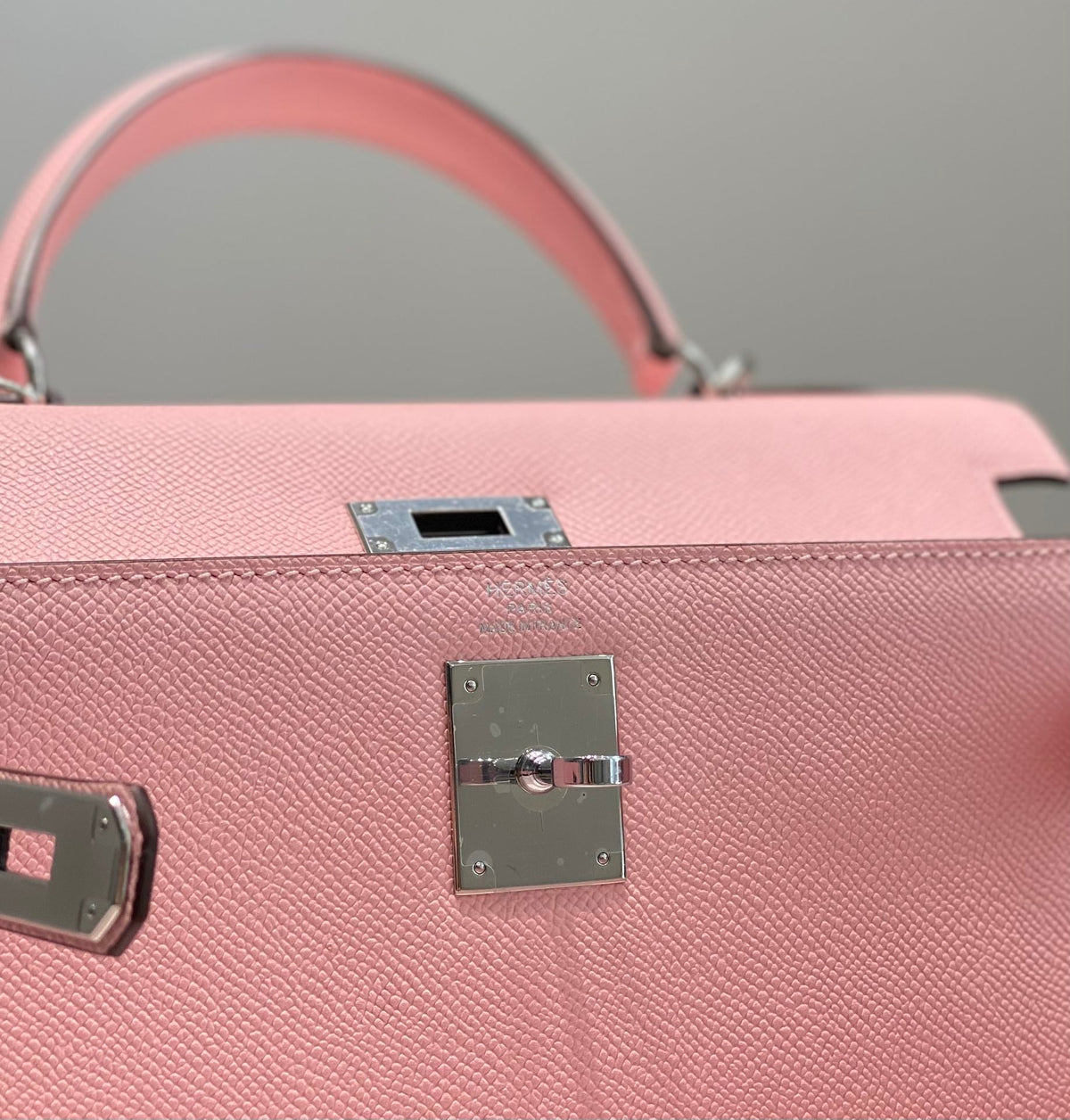HN 28CM IN ROSE SAKURA EPSOM SILVER HARDWARE