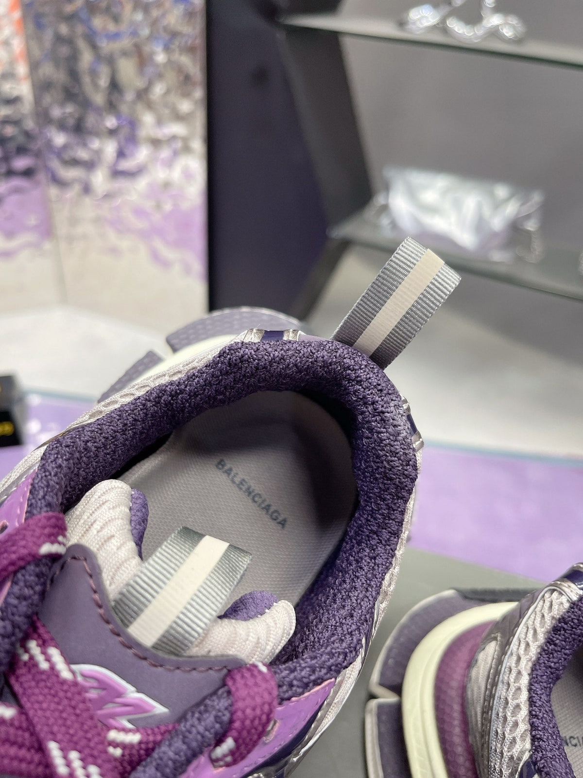 3XL SNEAKER IN PURPLE MIX GRAY MESH AND POLYURETHANE
