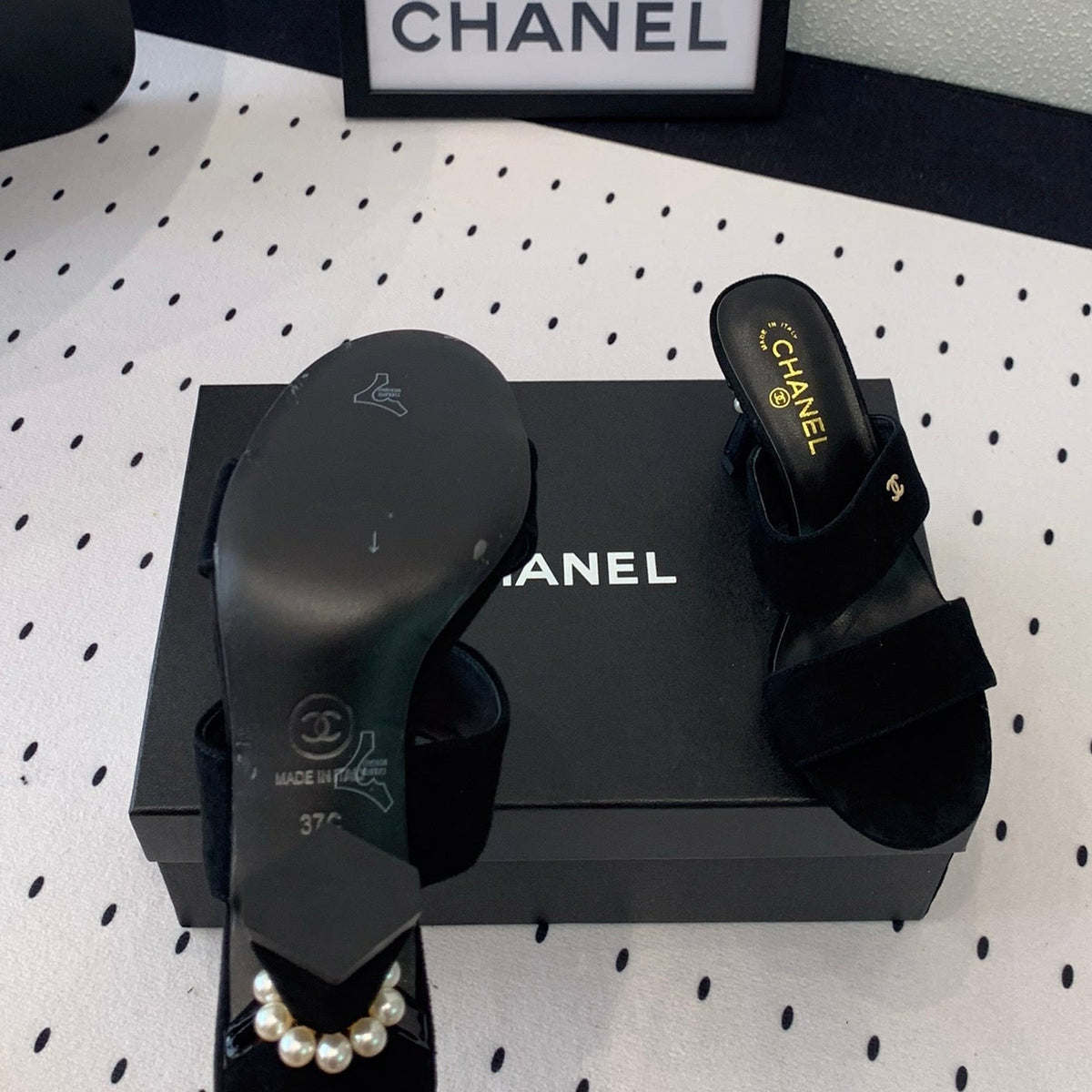 MULES black LAMBSKIN