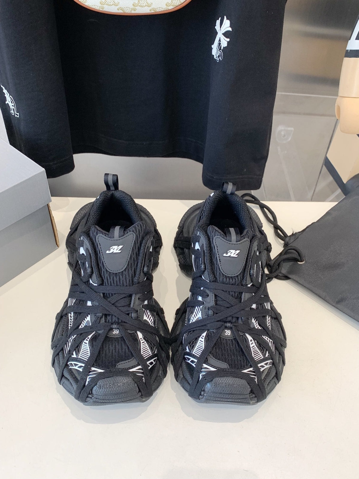 3XL EXTREME LACE SNEAKER BLACK MIX WHITE