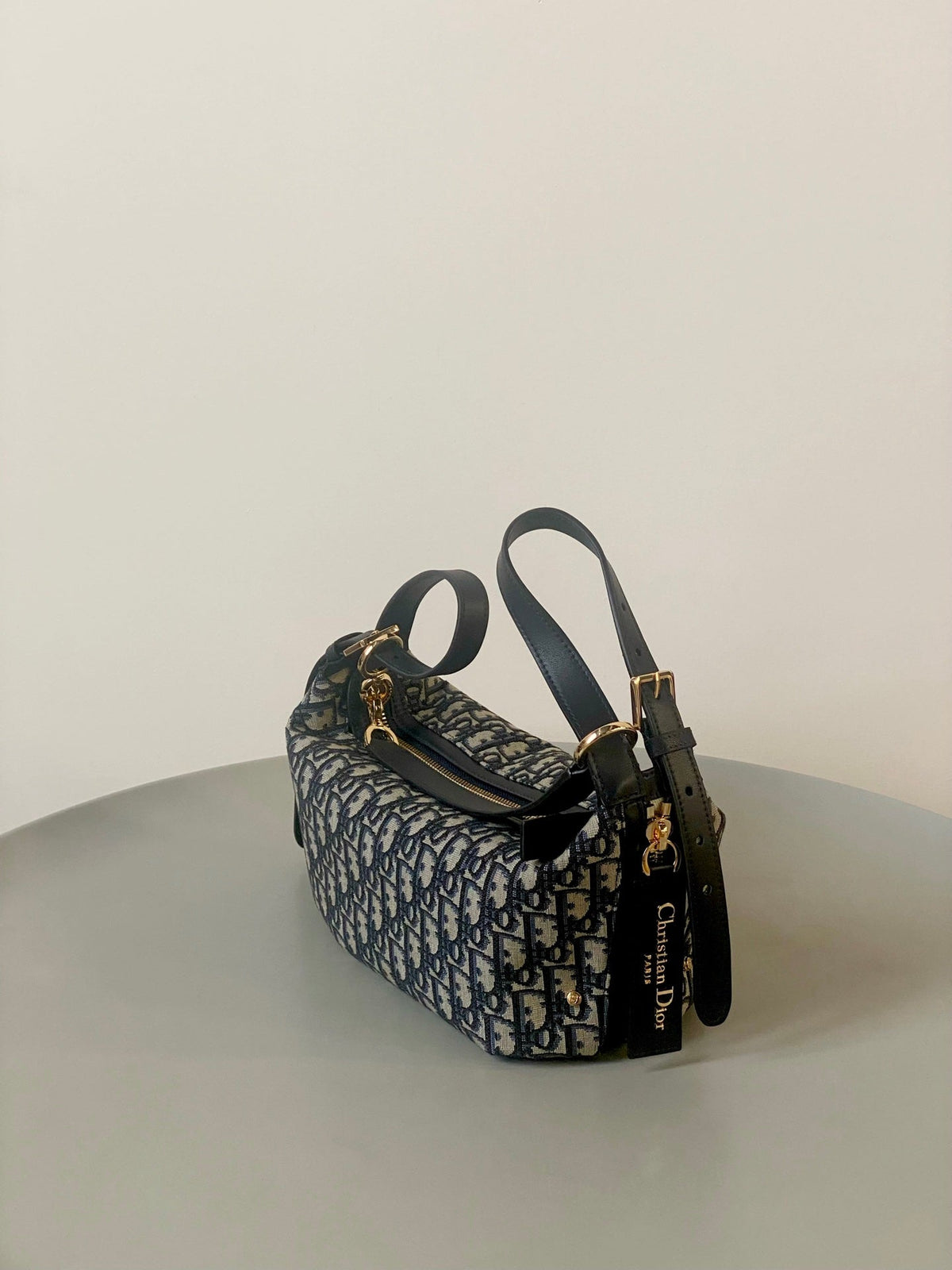 MEDIUM D-JOURNEY SHOULDER BAG 25 IN BLACK MONOGRAM OBLIQUE JACQUARD