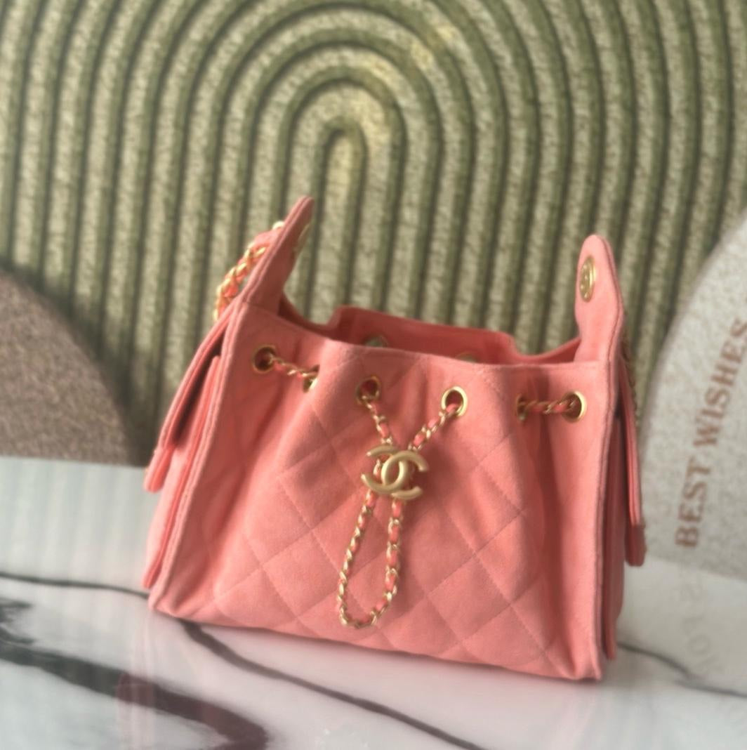 Chanel 25 Mini Pink Suede