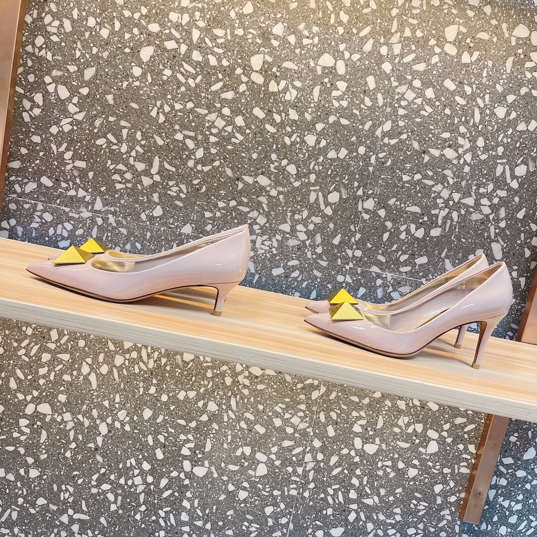 Valentino Women Nude Patent Leather Heels