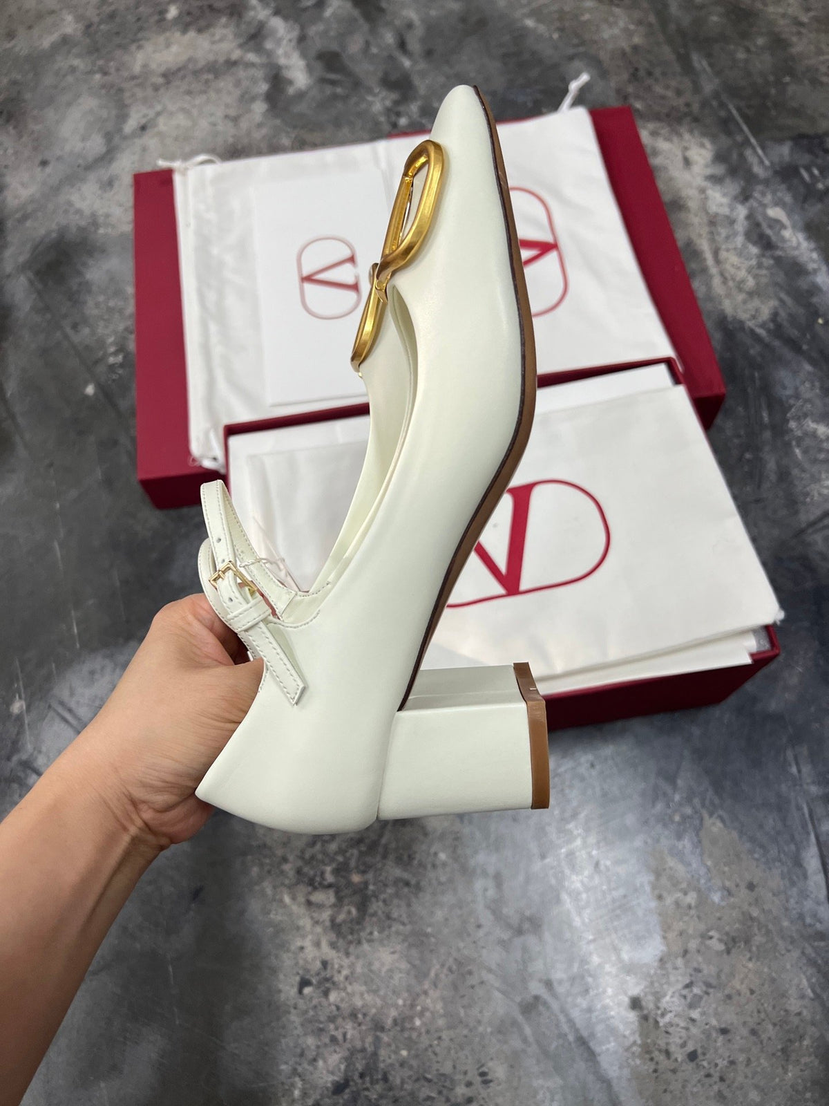 Valentino Women White Leather Heels