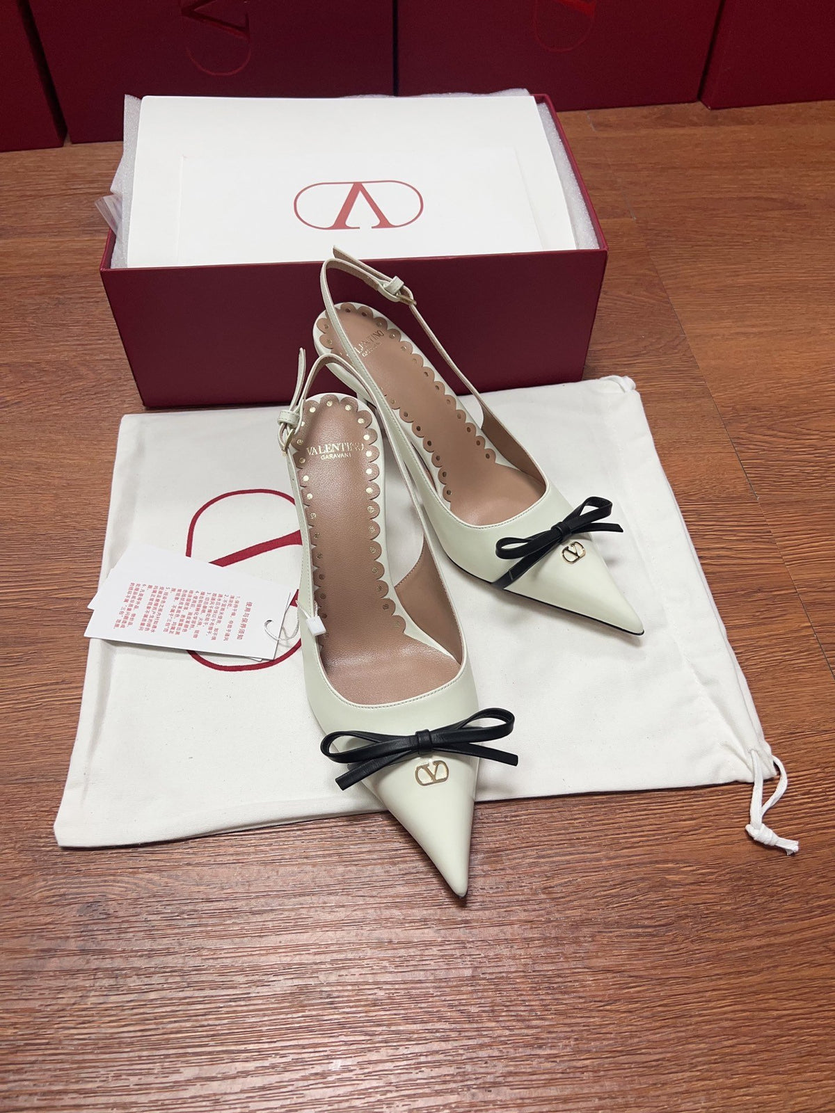 Valentino Women White Patent Leather Pointed Slingback Pumps