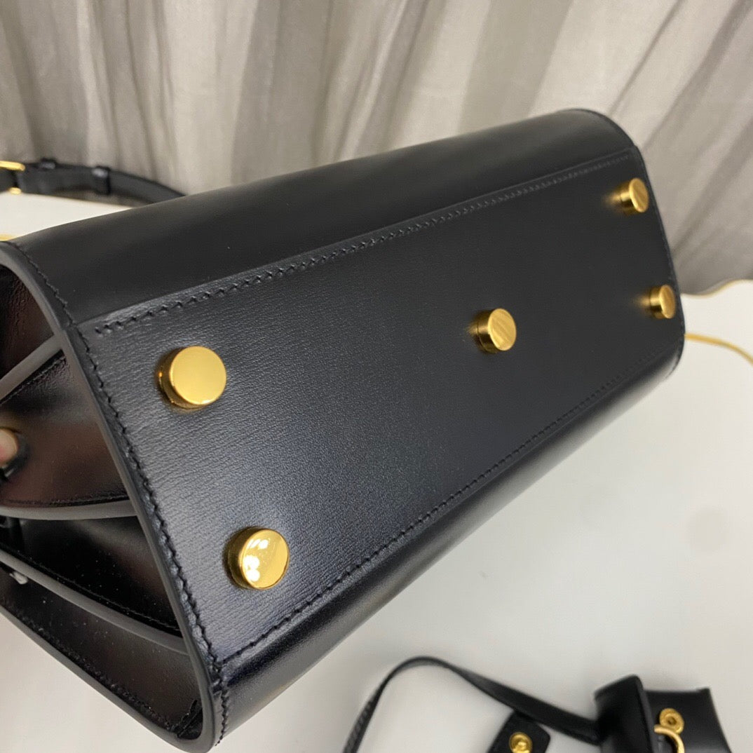 Ysl Nano Sac De Jour Black Smooth Leather Gold-tone Metal