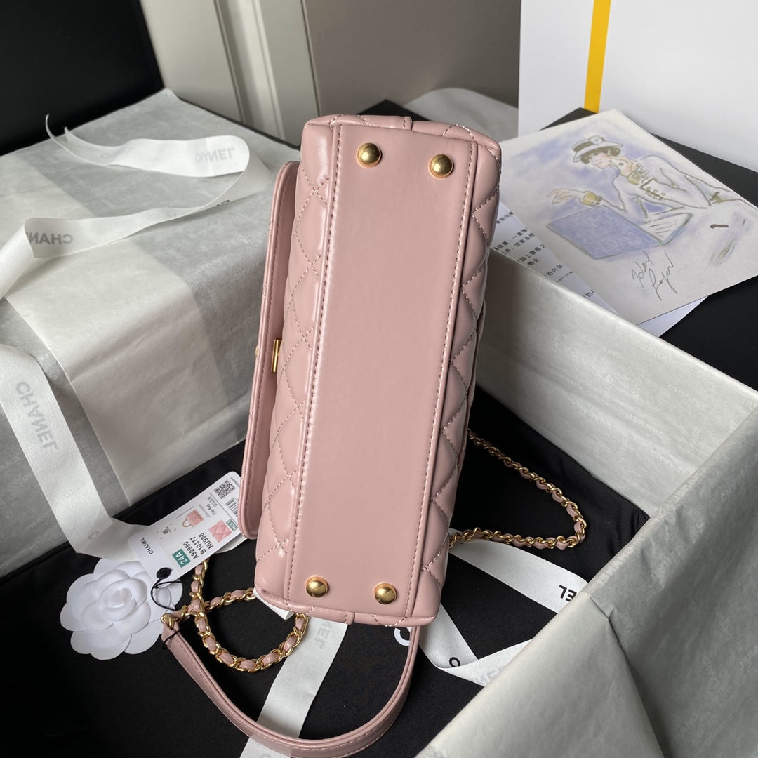 Chanel 22B Small Flap Bag Gem Chain Dust Pink