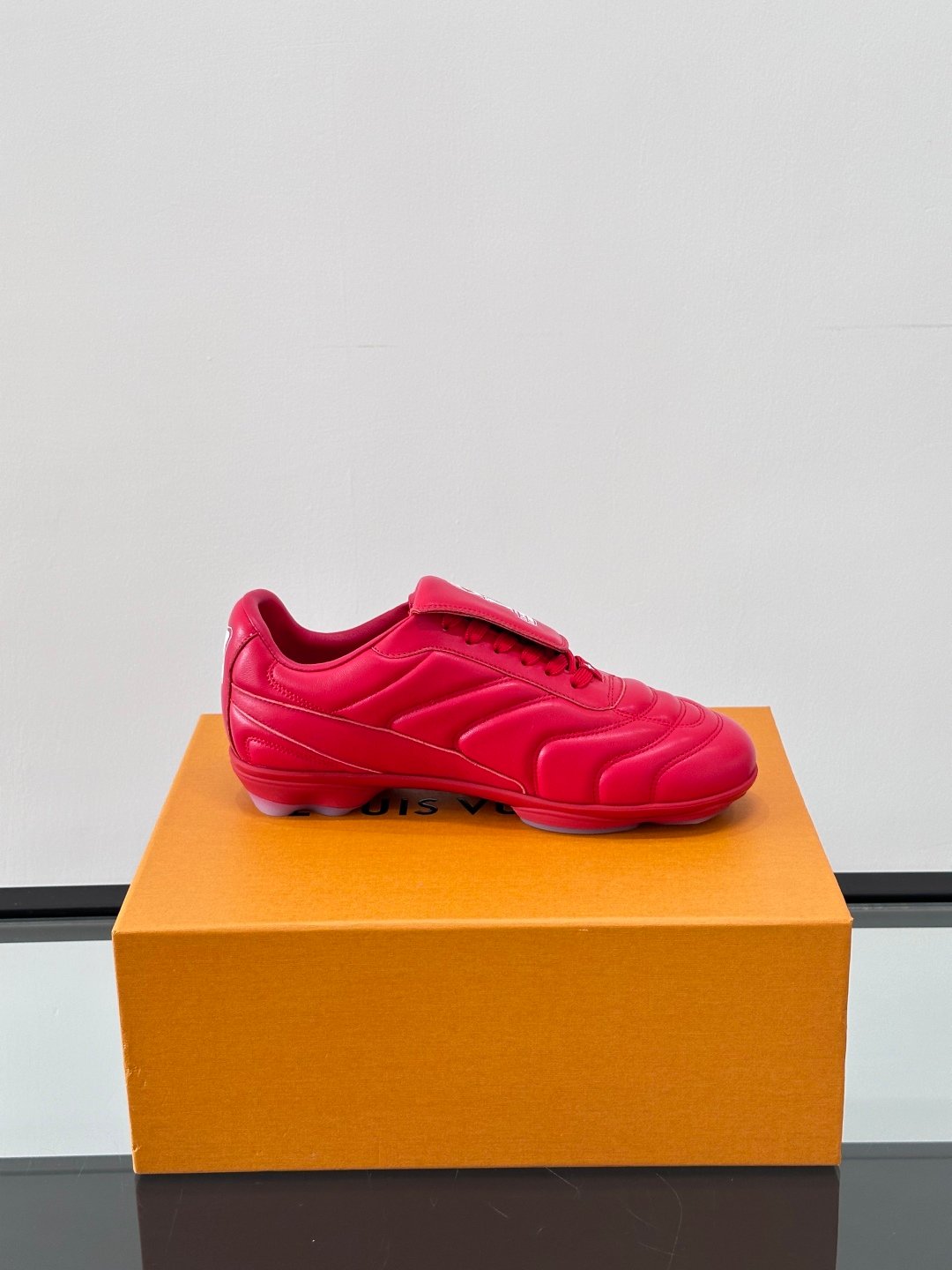 LV Men Red Leather Sneakers