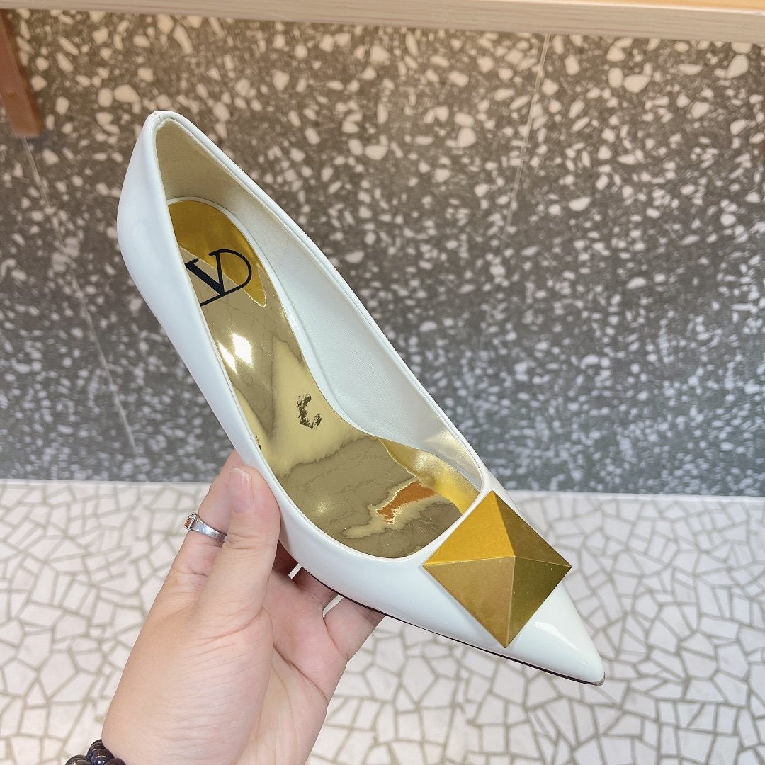 Valentino Women White Patent Leather Heels