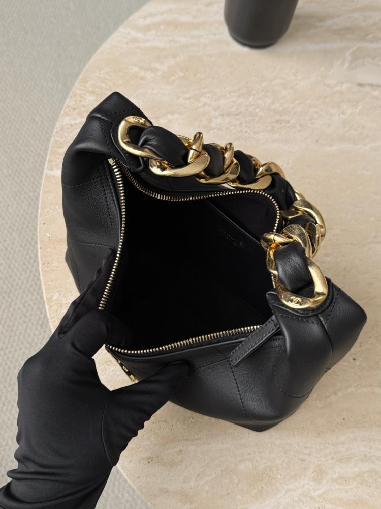 Chanel black hobo bag