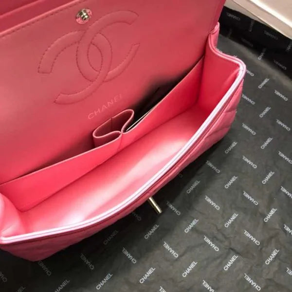 Chanel Classic Double Flap 25 Shoulder Bag Hot Pink