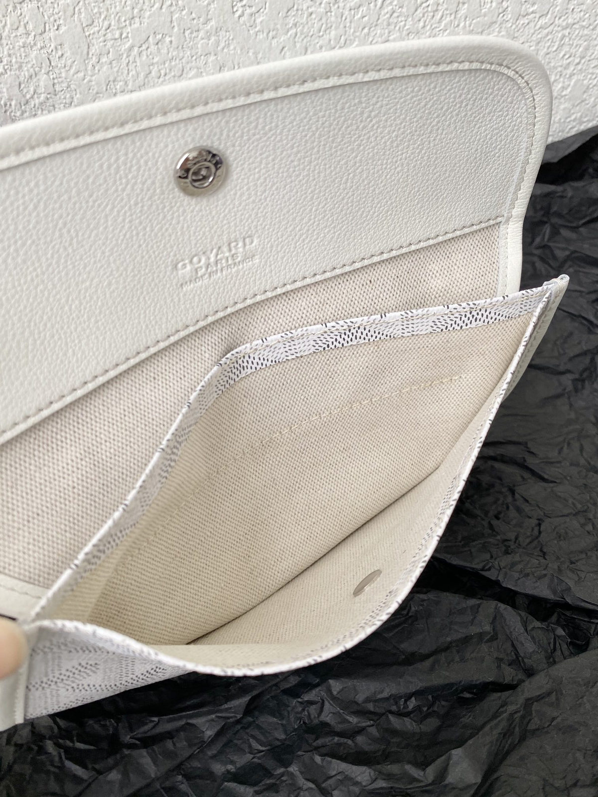 Goyard White Goyardine Canvas & Chevroches Calfskin Saint Louis PM Tote
