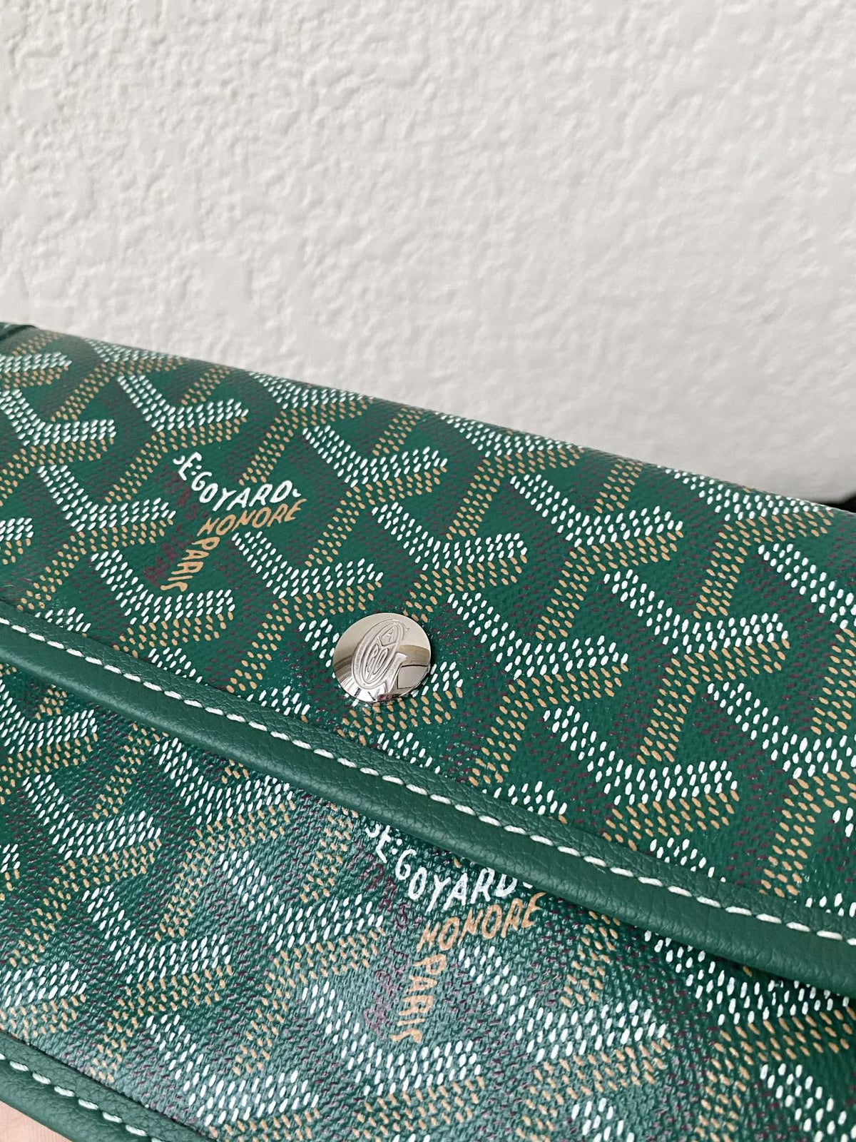 Goyard Green Goyardine Canvas & Chevroches Calfskin Saint Louis PM Tote