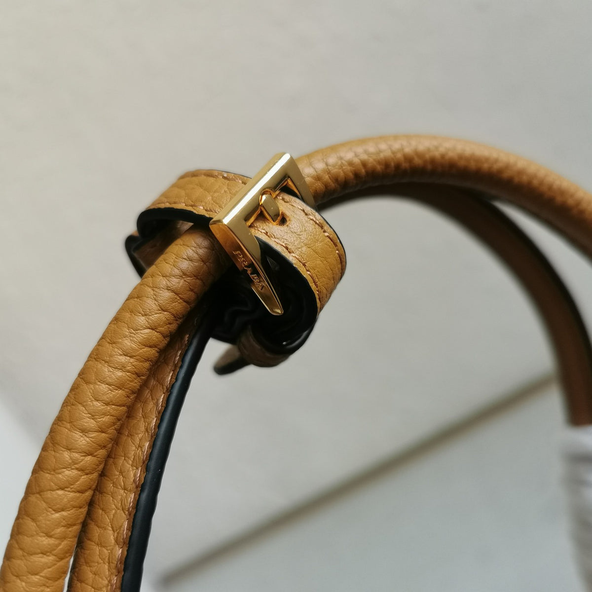 Prada Medium Leather Top-Handle Bag in Brown