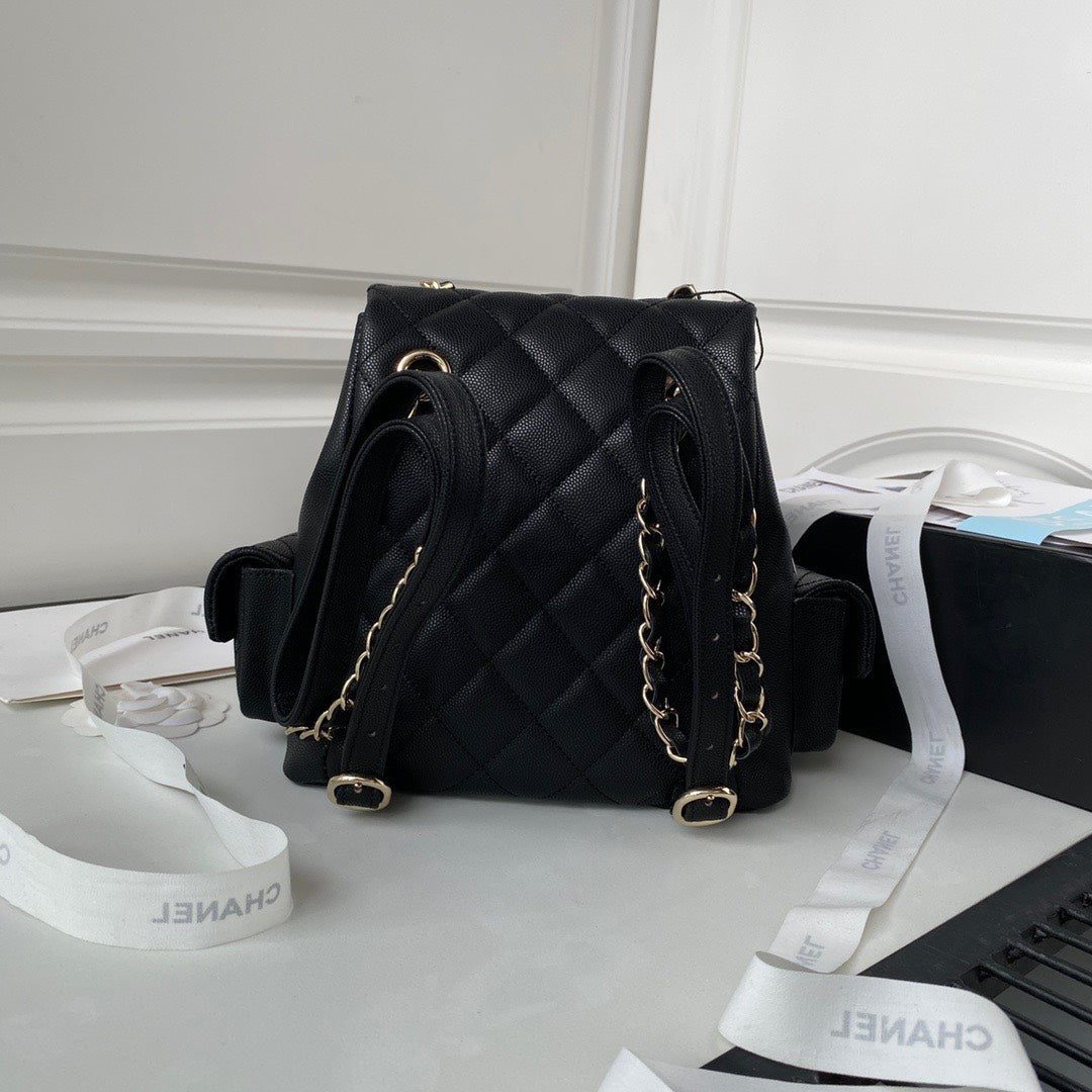 Chanel Mini Duma Backpack Lock Gold 21.5×19.5x12cm