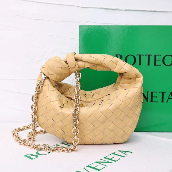 Bottega Veneta Women’s Metallic Woven Leather Knot Handle Crossbody