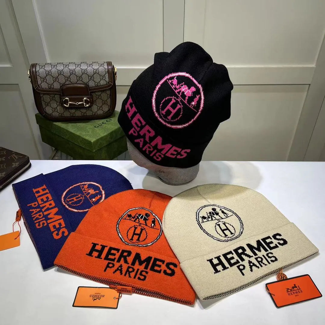 Hermes Paris Logo H Boutique Style Woolen Hat