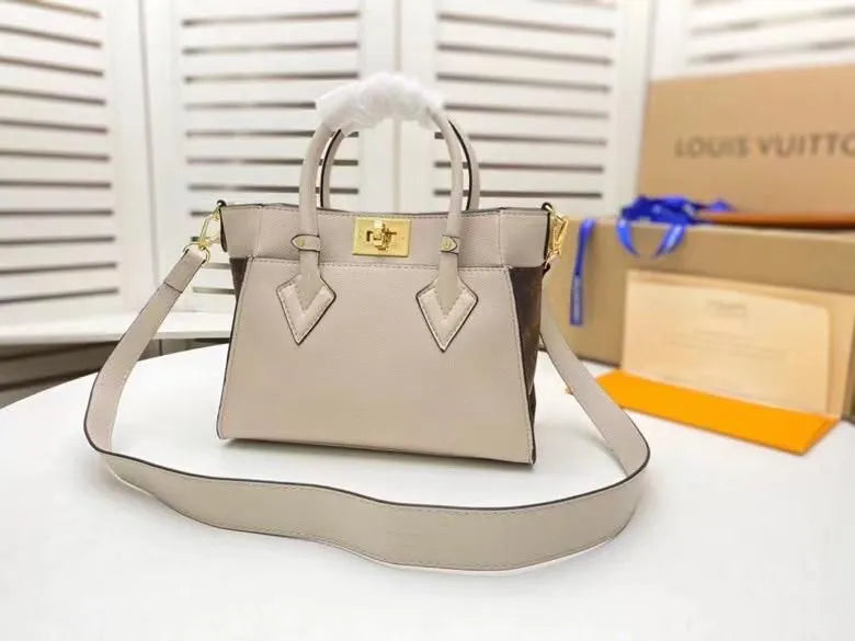 Louis Vuitton MM Greige Leather Tote Bag