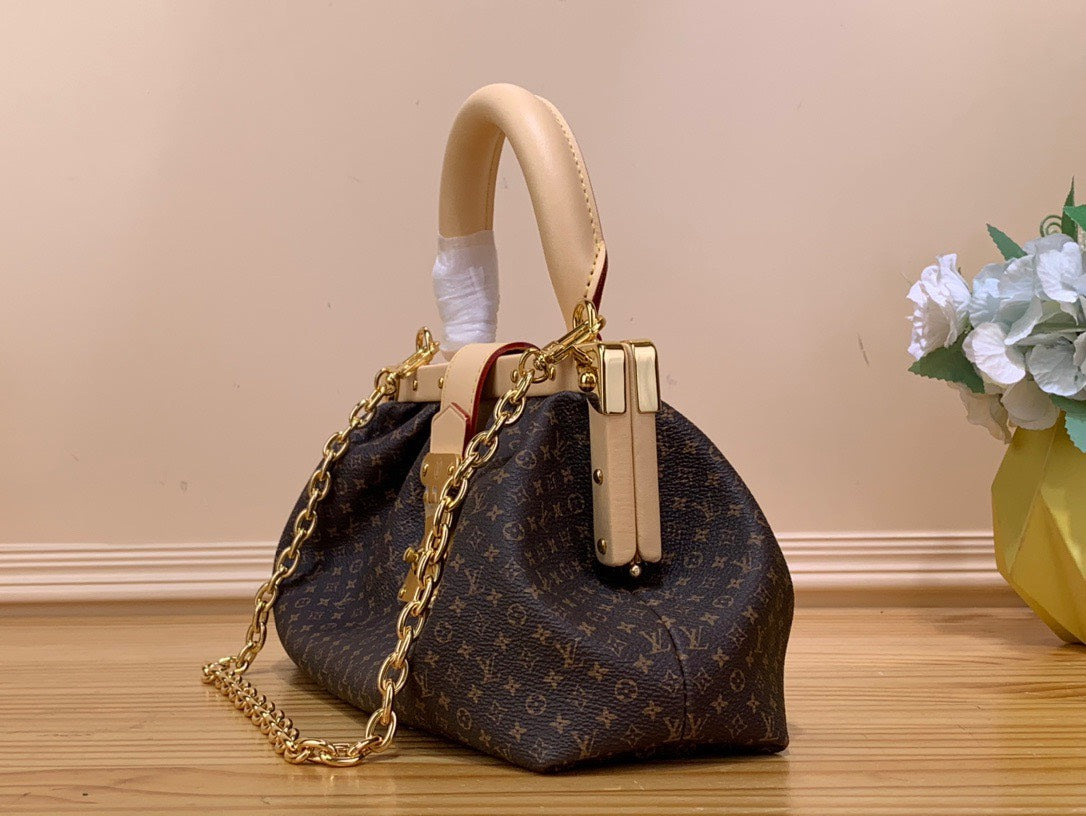 Louis Vuitton LV Clucth Tisitt Like Auth Lock Handbags 28x14cm