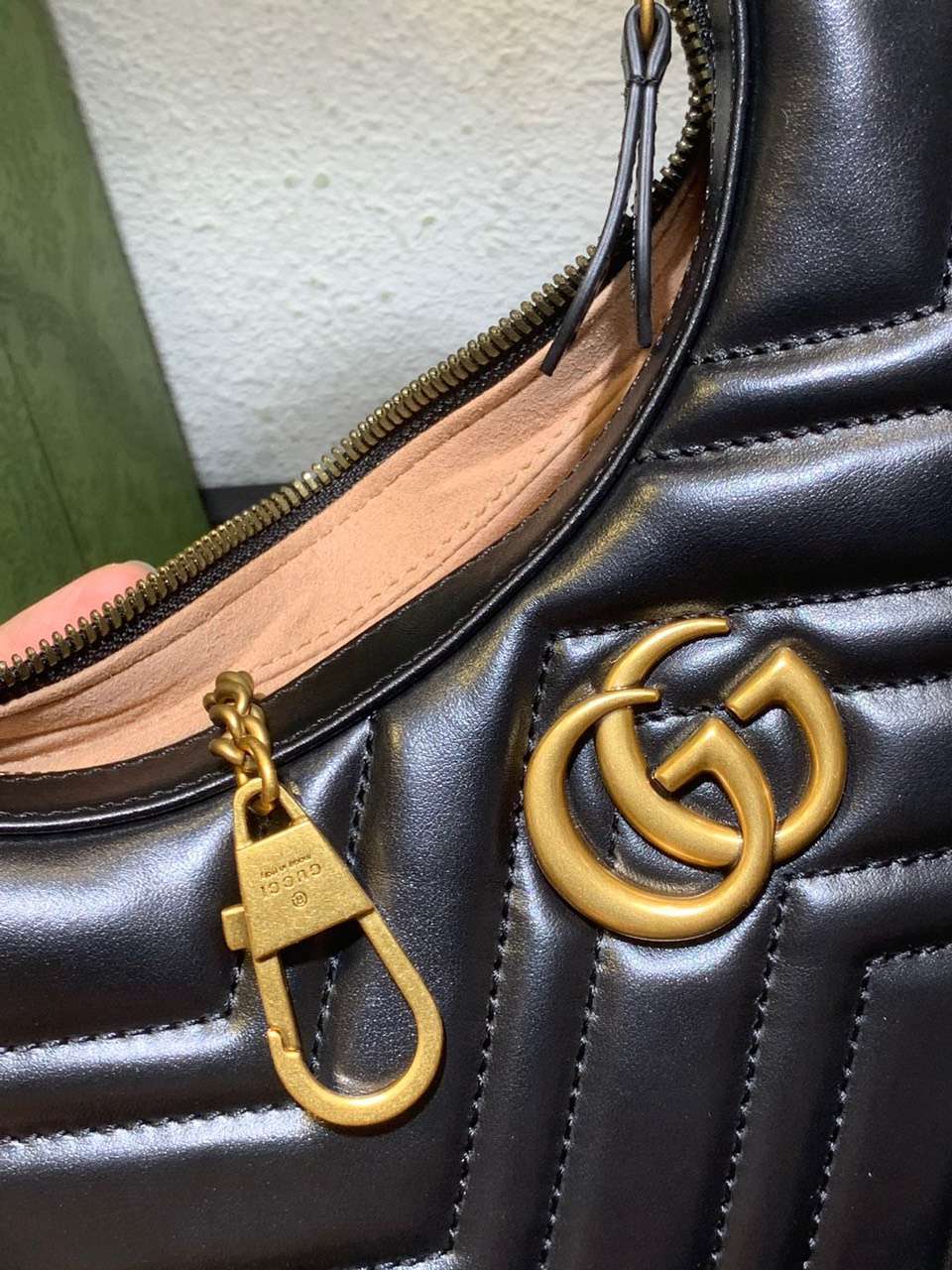 Gucci GG Marmont Half Moon Luxury Handbag Black 24cm