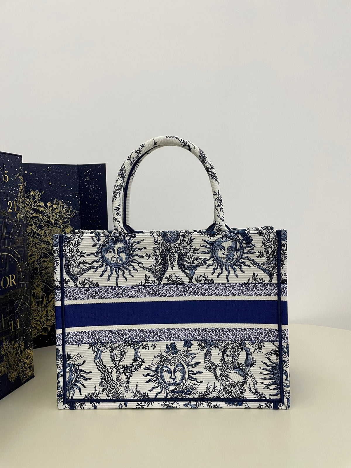 Dior Book Tote Women’s Handbag Embroidered Fabric Size 36cm