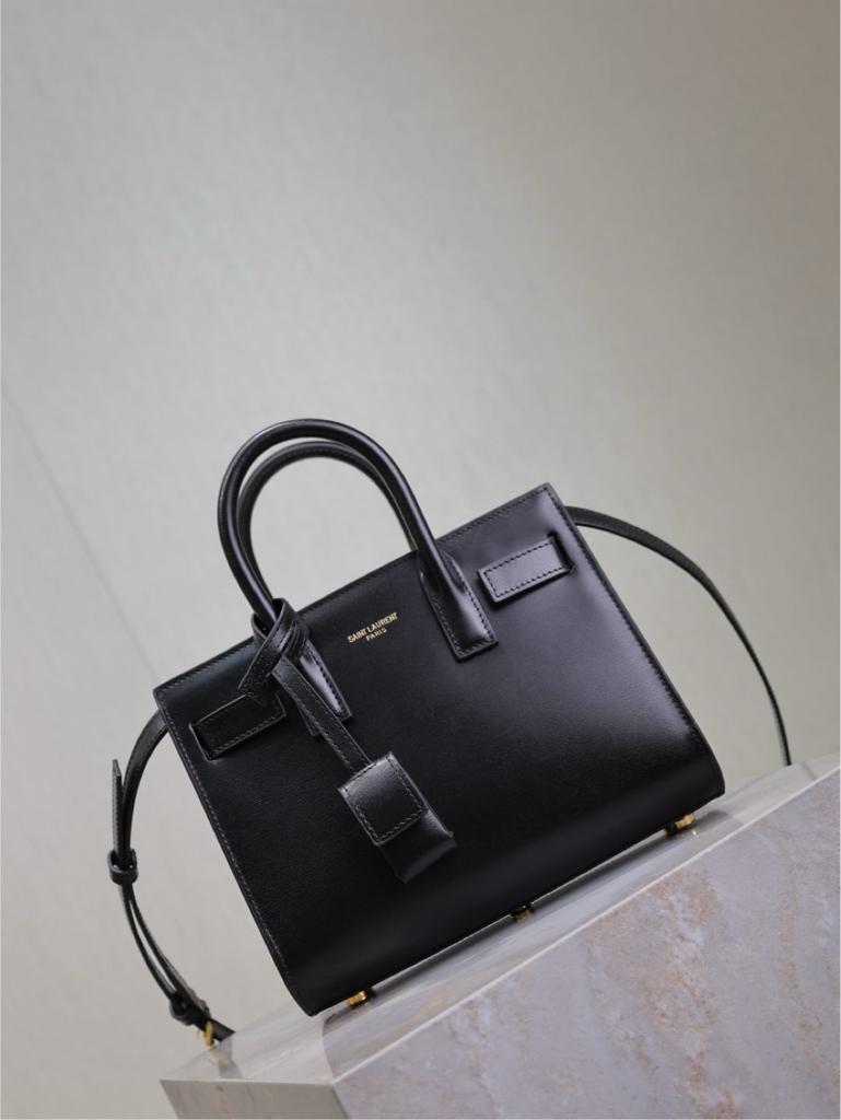 YSL SAC DE JOUR GOLD BLACK GRAIN LEATHER
