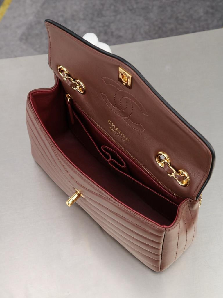 Chanel flap bag quilted leather