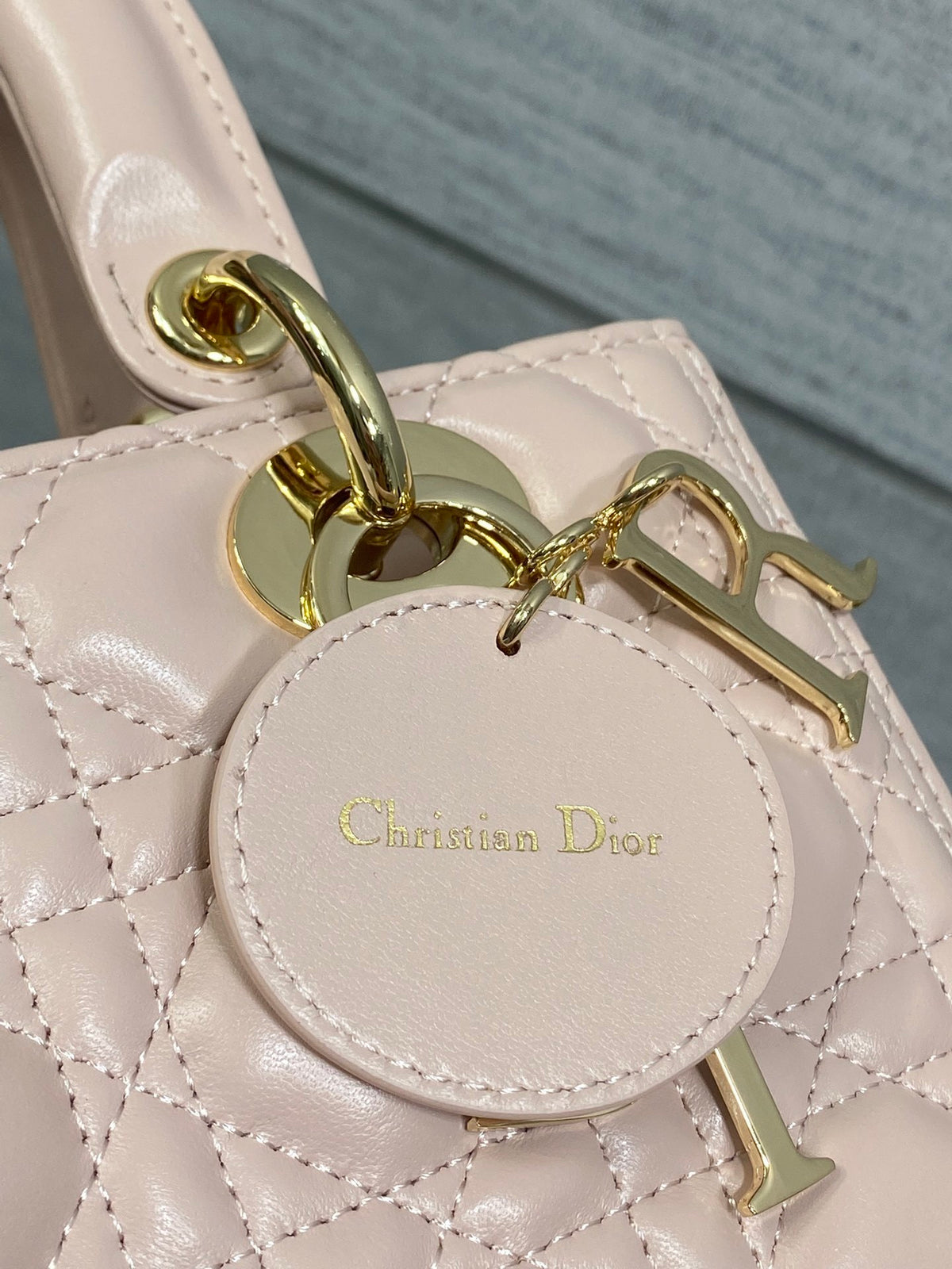 Dior Medium Lady bag in Pink Gold Hardware