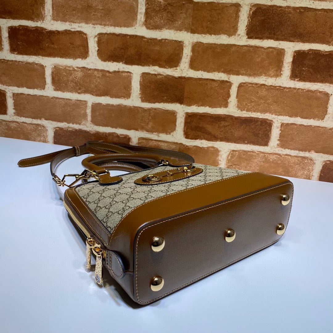Gucci GG Supreme Canvas Horsebit 1955 Small Top Handle Bag