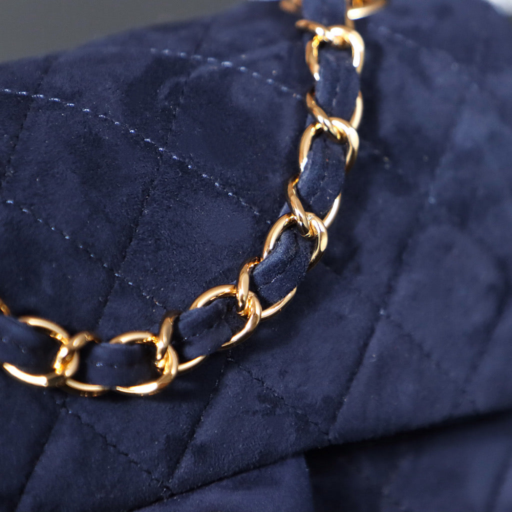 CHANEL Vintage Double Flap Bag Suede