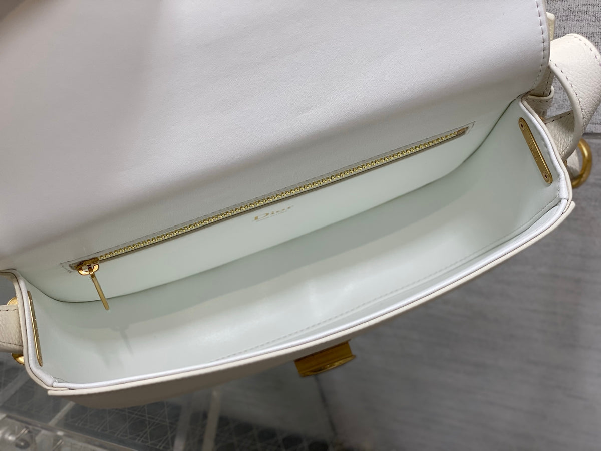 Dior Small Dior Médaillon Flap Bag in White