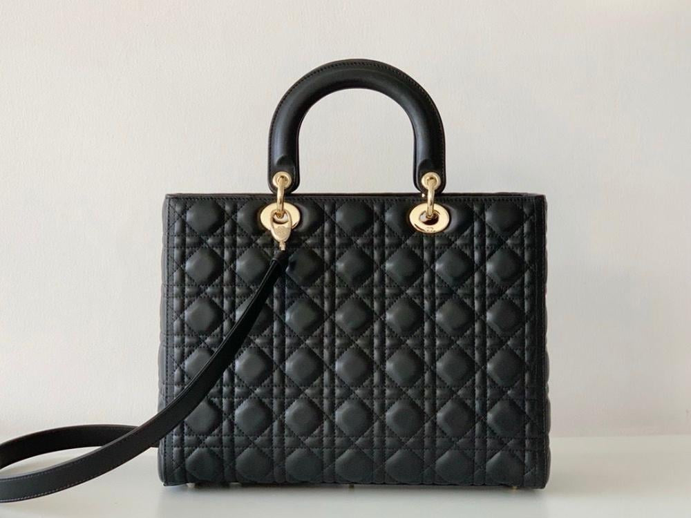 Dior Lady Black Gold Hardware (Large size)