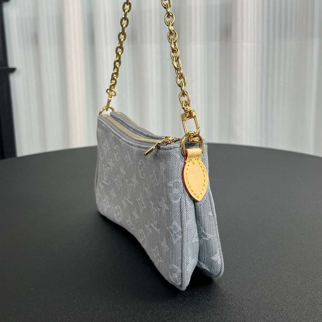 Louis Vuitton Liv Pochette in Washed Denim