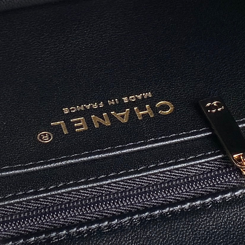 Chanel Patent Quilted Mini Top Handle Flap Bag