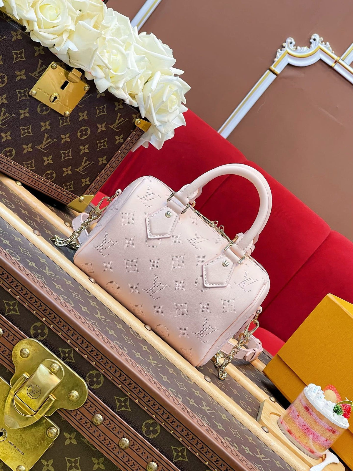Louis Vuitton Speedy 20 in pink Monogram Empreinte