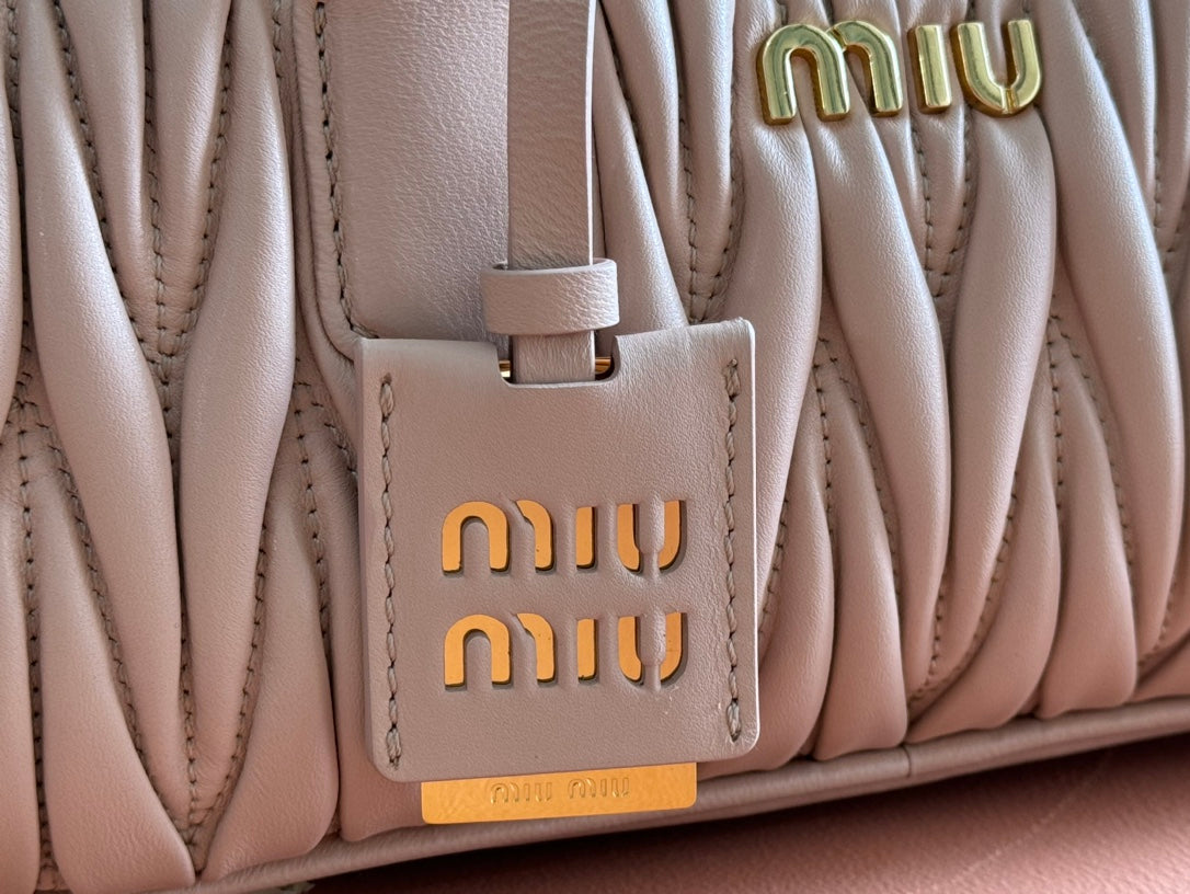 ARCADIE MATELASSÉ BAG 27 IN MISCHKA BEIGE LAMBSKIN