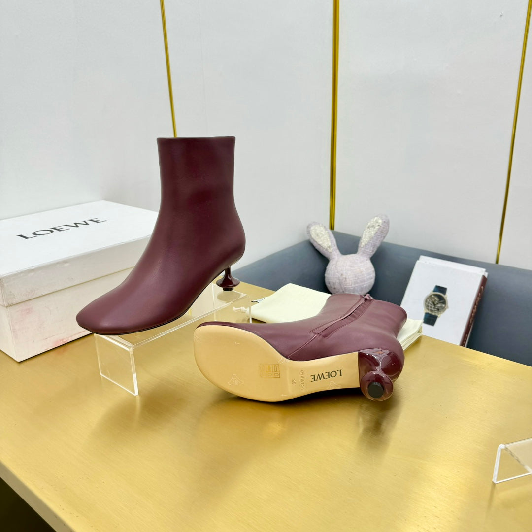 LW TOY ANKLE BOOTIE BURGUNDY NAPPA LAMBSKIN