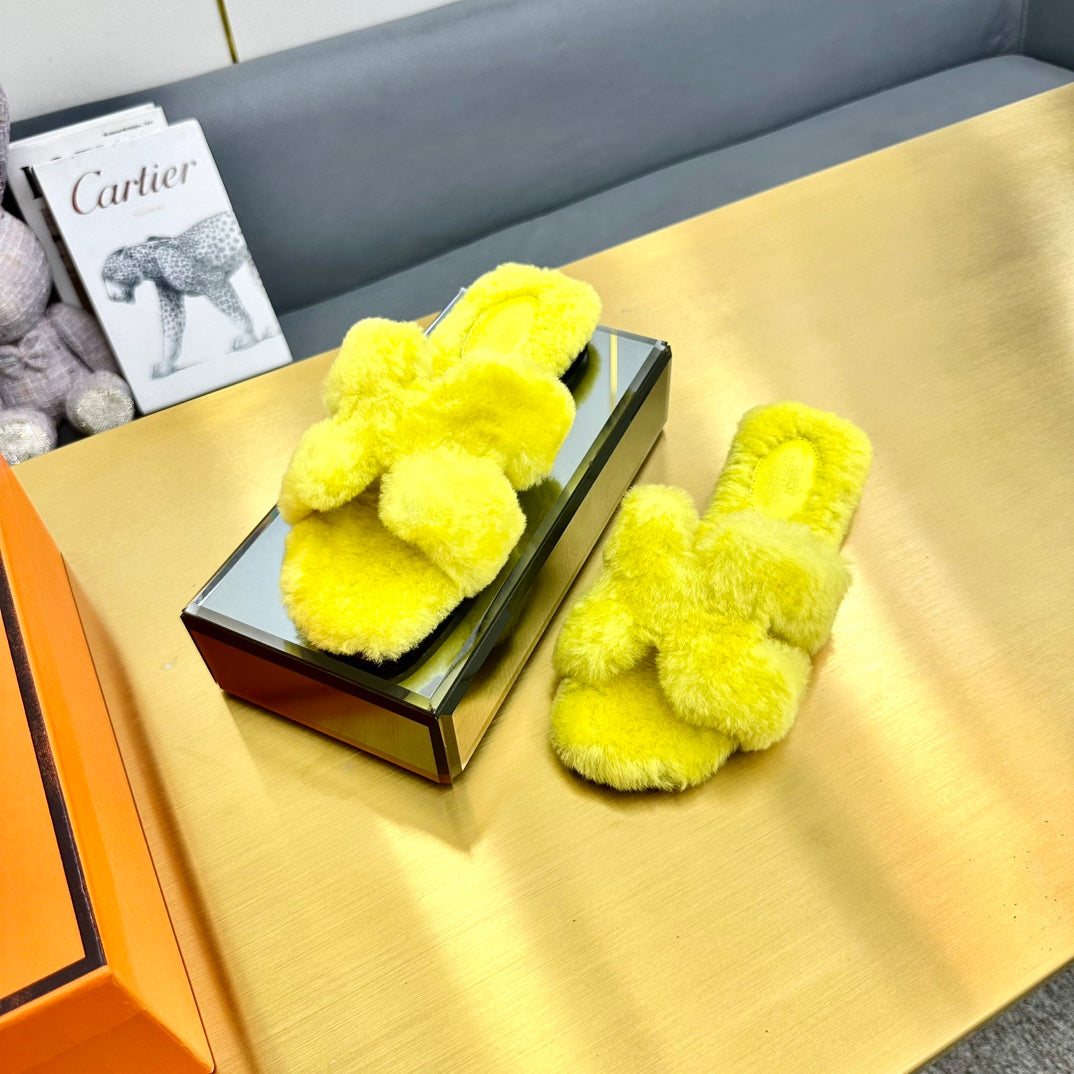0RAN SHEARLING SANDALS SUNSHINE YELLOW