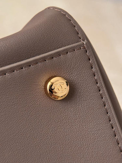 Chanel Archetype Shopping Tote Brown Gold Hardware