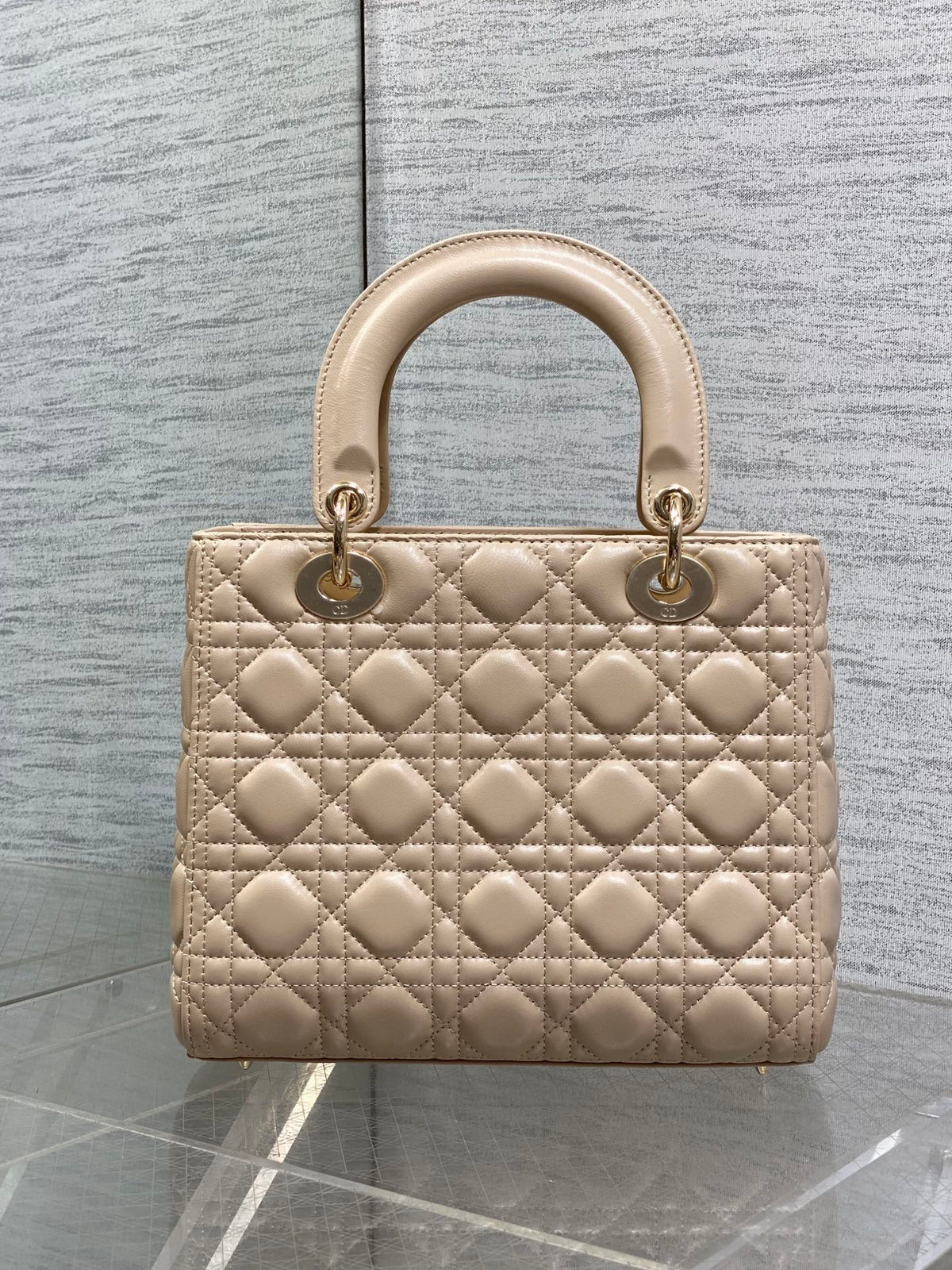 Dior small Lady Dior bag in Beige Cannage