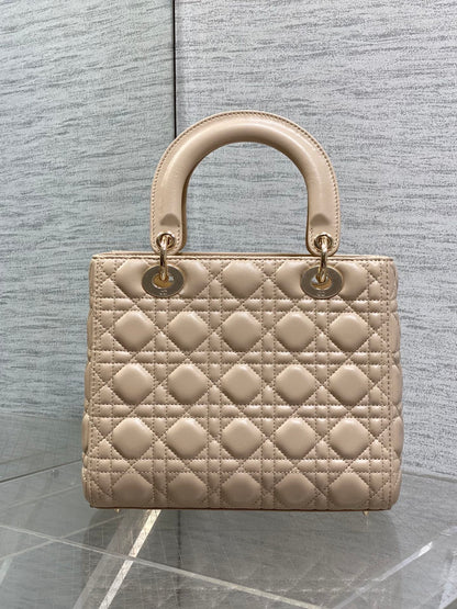 Dior small Lady Dior bag in Beige Cannage