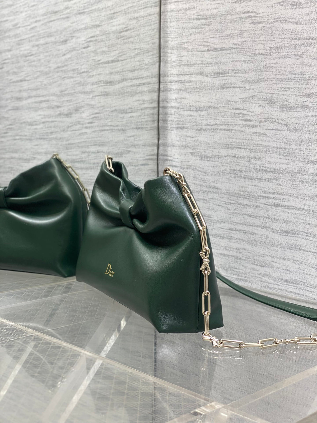 Dior Bow Bag Small Dark Green