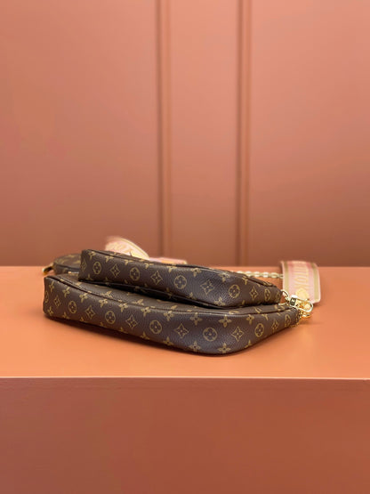 Louis Vuitton LV Multi Pochette Handle Monogram Handbags 24x16x6cm