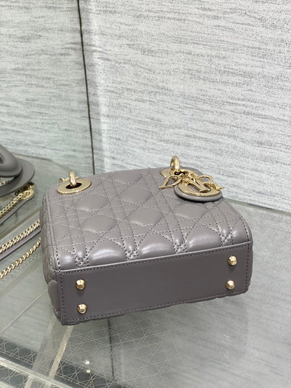 Christian Dior Mini Lady Dior bag in gray