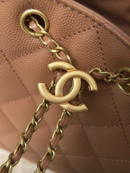 Chanel Small 25 Bag in Caramel Caviar Leather