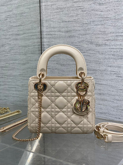 Dior Mini Lady Dior Bag in latte cannage