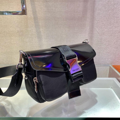 Prada Buckle Pocket Crossbody Bag Spazzolato Leather